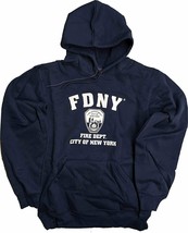 FDNY Kids Hoodie White Print Sweatshirt Navy - £23.52 GBP