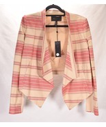 BCBG Max Azria Abby Red Multi Stripe Jacket Size Medium Open Jacket Blazer - £45.66 GBP