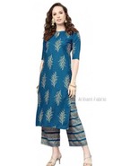 Designer Printed stylish kurti with pant set / Easy to wear party suit. - $801.32 MXN