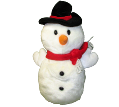 Vintage 2001 Ty B EAN Ie Buddies Snowball 13&quot; Snowman Plush Stuffed Animal Doll - £6.46 GBP