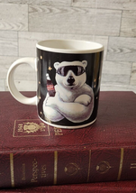 Coca Cola Christmas Mug Polar Bear Sunglasses Snow Coffee Cup Gibson 1997  - £6.10 GBP
