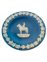 Wedgwood plate ashtray Blue ash tray Jasperware candy dish nut vtg cowboy horse - $29.65