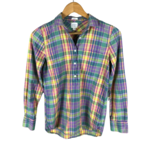 J CREW Multi-color Plaid Gauze Pop Over Shirt Boy Fit Size XXS - £8.49 GBP