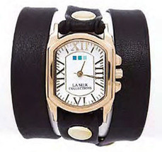 LA MER Black Italian/Gold Chateau Wrap Watch - £62.84 GBP