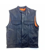 IK Leather Men Biker Zipper Front Vest, IK 604, Black Vest  - $1,900.56 MXN