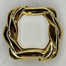 Day-Lor USA Vintage Gold Tone White Faux Leather Centerpiece Belt Buckle - $12.86