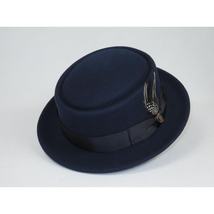Mens Bruno Capelo Dress Hat Australian Wool Crushable Pork Pie Jazz PP102 Navy image 4