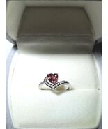 925 Sterling Silver Garnet Ring| Adjustable Band | Minimalist Jewelry - $32.75