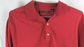 Greg Norman Men&#39;s Medium waffle textured polo shirt cotton M dark red rust - £9.48 GBP