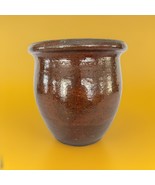 Antique Redware Apple Butter Crock Jar Reddish Brown Southeastern Pennsy... - $78.07