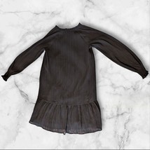 Womens Black Loft Dress Ruffle Long Sleeves Polyester Funeral Event Comb... - $212.04 MXN