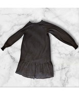 Womens Black Loft Dress Ruffle Long Sleeves Polyester Funeral Event Comb... - $212.04 MXN