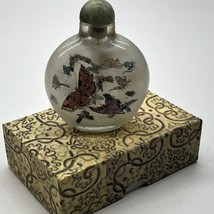 Antique Chinese 19th Century Reverse Painted Glass Snuff Bottle Butterfl... - $20.00