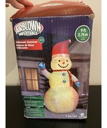 Gemmy Inflatable Snowman 9’ Tall Lights Up Tested Christmas - $33.66