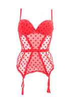 L&#39;agent By Agent Provocateur Womens Corset Polka Dot Red Size Uk 32B - £88.42 GBP