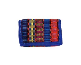 Mia Jewel Shop Multicolored Woven Striped Slim Soft Trifold Wallet Coin Purse wi - £11.48 GBP