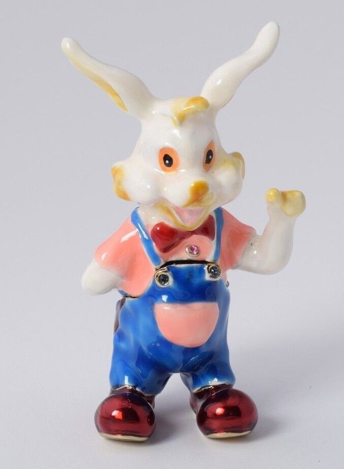 Zodiac rabbit  Trinket box by Keren Kopal Austrian Crystal Jewelry box Faberge - £36.43 GBP