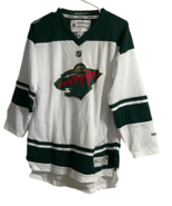 Reebok Youth Minnesota Wild V-Neck Long Sleeve Hockey Jersey, White/Gree... - £38.91 GBP
