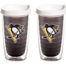 Tervis NHL Pittsburgh Penguins Primary Logo 16 oz. Tumbler W/ Lid 2 Pack New - £20.04 GBP