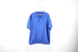 Vintage 90s St Croix Mens Large Blank Knit Pullover Collared Golf Polo Blue USA - £46.62 GBP
