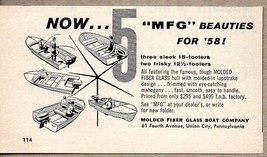 1958 Print Ad MFG Molded Fiber Glass Boat Company Union City,PA - $8.59