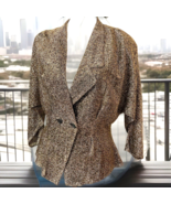 Women&#39;s Disco Gold Blazer Hot Stuff Medalic Shoulder Pads Lightweight Sz... - $25.88