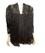 NWT Alex Evenings Woman Black Gold Metallic Tank Top and Cardigan Set Si... - €80,97 EUR