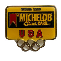 Michelob Classic Dark 1988 Seoul South Korea USA Olympics Beer Lapel Hat Pin - £7.82 GBP
