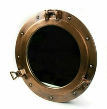 Antique Brass Porthole Wall Mirror Maritime Ship Window Wall Décor gift item new - £98.10 GBP
