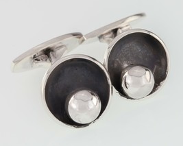 Karl Gustav Hansen Sterling Silver Antiqued Modernist Cufflinks Gorgeous - £306.37 GBP