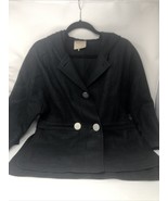 Magaschoni Women’s Jacket Size 6 Black Hooded, Pockets ,Side Slits - $67.70 CAD