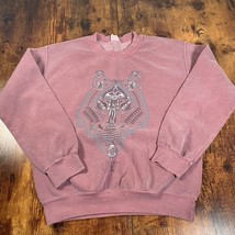 Vintage Obey Wolf Womens Small  Red Fade  Crew Neck Pullover Sweater Swe... - $29.69