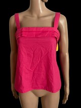 NWT Vintage 1970s Women’s Size Small Pink Halter Tank Top Shirt Ruffle USA - $31.68