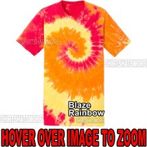 Mens Tie Dye T-Shirt Blaze Rainbow Spiral Design S-XL 2XL 3XL 4XL Tye Died NEW - £11.35 GBP+