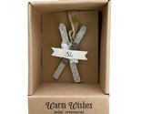 Silvestri Demdaco Warm Wishes Mini Ornament  Ski Glitter Silver Gift Box - $8.55