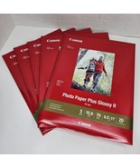 Lot of 5 Canon Photo Paper Plus Glossy II, Inkjet Photo Paper, 8.5x11 Hi... - £50.71 GBP