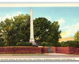 Mary Washington Monumento Fredericksburg Virginia VA Unp Lino Cartolina Y11 - $3.03