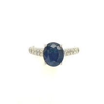 Natural Sapphire Diamond Ring Size 7 14k W Gold 3 TCW Certified $2,990 216680 - £1,976.60 GBP