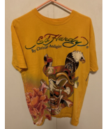 Ed Hardy by Christian Audigier  Hollywood  t shirt  XL yellow - £69.77 GBP