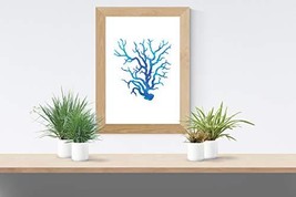 Blue Coral - Art Print - Various &amp; Custom Sizes Available - £3.56 GBP