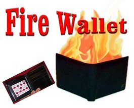 MagicTech 2 in 1 PU Leather Magic Flaming Fire Wallet Magician Stage Street Inco - £12.32 GBP