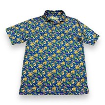 Donald Ross Men&#39;s Golf Polo Shirt Blue Tropical Floral Parrot Paisley AO... - $34.16