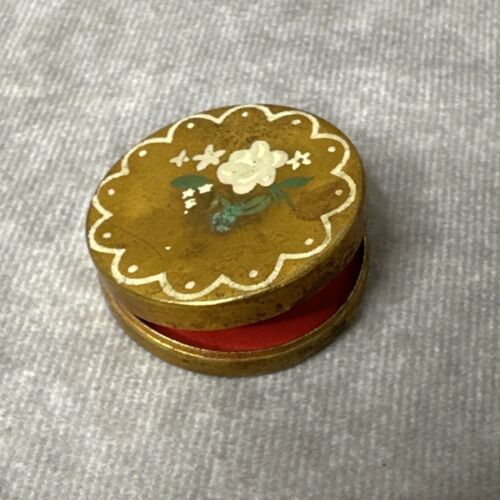 c1940s Debutante Rouge Compact Powder Tin Cornflower Mirror Fuller Brush... - $14.01