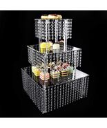Cake Stand Acrylic Crystal Beaded Dessert Holder for Birthday Wedding Party - $1,843.31 MXN