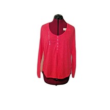 Victoria&#39;s Secret Henley Pajama Top Red Women Size Small Sleep Sleepwear - £28.06 GBP