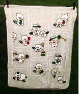 Vintage Manterol Bayer Whimsical Cute Racoons Fleece Throw Blanket  - €338,54 EUR