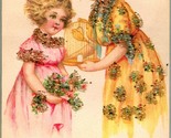 Vtg Postcard 1910s Two Girls &quot;This Little Bird Told Me You Are Very Good... - £5.51 GBP