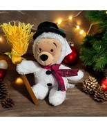 Disney Store Winnie the Pooh SNOWMAN Plush Toy Doll Mini Bean Bag 8” Wit... - $9.56 CAD