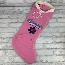 Christmas Stocking Pink Felt Embroidered Princess Pink Purple Hood - £12.73 GBP