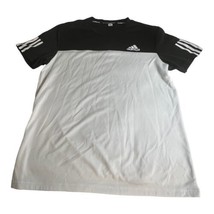 Adidas Original Short Sleeve 3 Stripe Tennis Shirt Black White Sports Wo... - £22.36 GBP